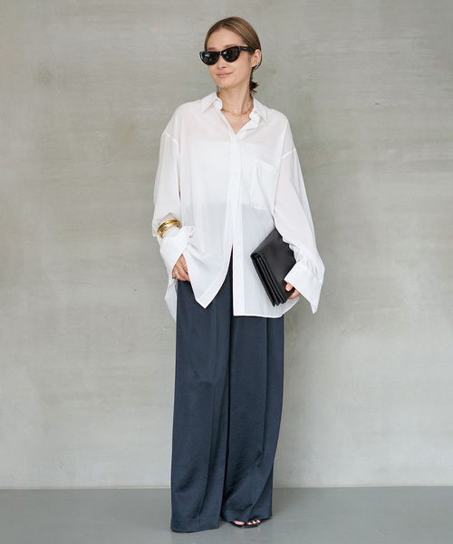 Classe *Cotton Sheer Wash シャツ　ホワイト Cotton Sheer Wash シャツ（シャツ/ブラウス）｜Deuxieme Classe