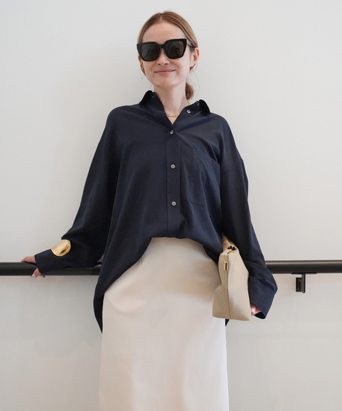 Deuxieme Classe COTTON WASH シャツ Deuxieme Classe ブラウス シャツ *Cotton Sheer Wash