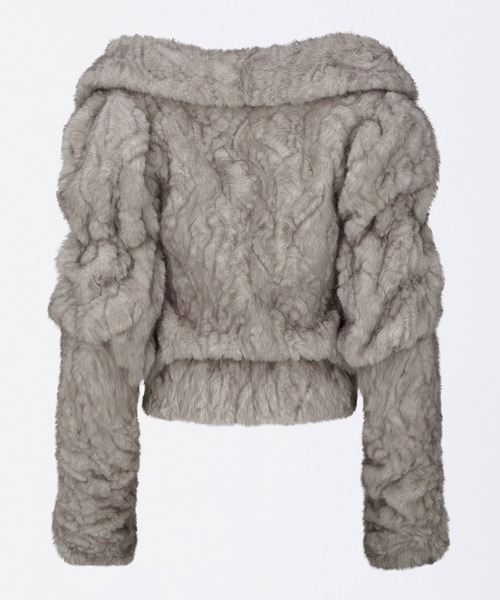 SCULPTOR（スカルプター）の「Faux Fur Corset Jacket（その他アウター・レディース・ワイン/グレー・LARGE/SMALL）」の4枚目の写真