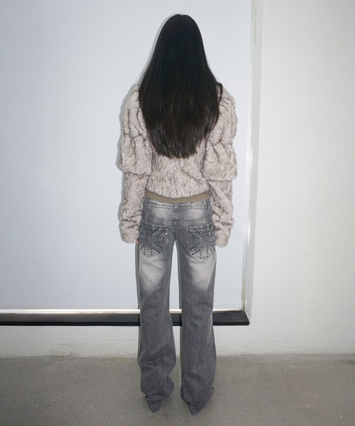 SCULPTOR（スカルプター）の「Faux Fur Corset Jacket（その他アウター・レディース・ワイン/グレー・LARGE/SMALL）」の7枚目の写真