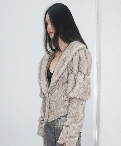SCULPTOR（スカルプター）の「Faux Fur Corset Jacket（その他アウター・レディース・ワイン/グレー・LARGE/SMALL）」の8枚目の写真