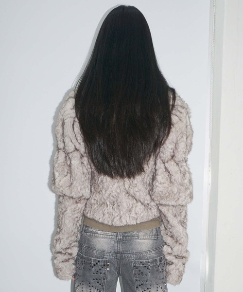 SCULPTOR（スカルプター）の「Faux Fur Corset Jacket（その他アウター・レディース・ワイン/グレー・LARGE/SMALL）」の9枚目の写真