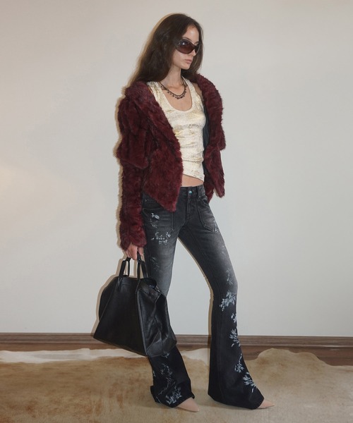 SCULPTOR（スカルプター）の「Faux Fur Corset Jacket（その他アウター・レディース・ワイン/グレー・LARGE/SMALL）」の13枚目の写真