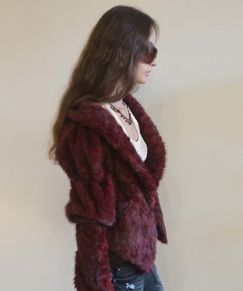 SCULPTOR（スカルプター）の「Faux Fur Corset Jacket（その他アウター・レディース・ワイン/グレー・LARGE/SMALL）」の17枚目の写真