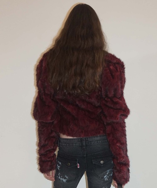 SCULPTOR（スカルプター）の「Faux Fur Corset Jacket（その他アウター・レディース・ワイン/グレー・LARGE/SMALL）」の18枚目の写真