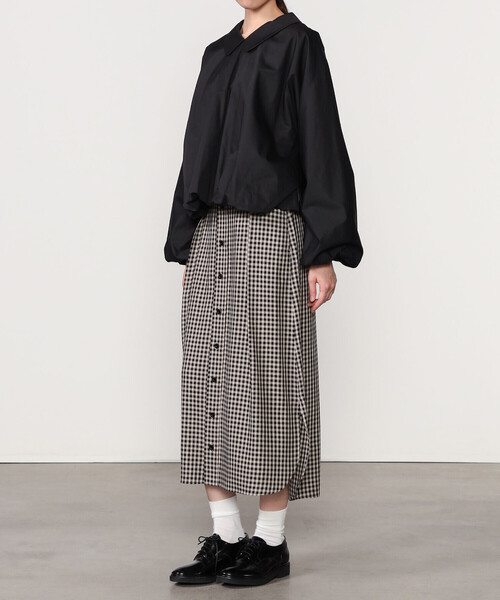 HAVERSACK（ハバーザック）の「HAVERSACK | ラウンドカラー 長袖シャツ WOMEN（シャツ/ブラウス・レディース・ブラック/ホワイト・0）」の13枚目の写真