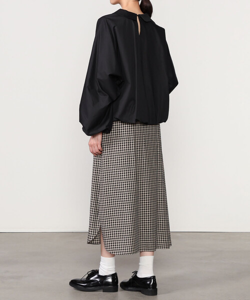 HAVERSACK（ハバーザック）の「HAVERSACK | ラウンドカラー 長袖シャツ WOMEN（シャツ/ブラウス・レディース・ブラック/ホワイト・0）」の14枚目の写真