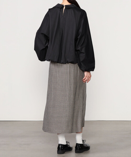 HAVERSACK（ハバーザック）の「HAVERSACK | ラウンドカラー 長袖シャツ WOMEN（シャツ/ブラウス・レディース・ブラック/ホワイト・0）」の15枚目の写真