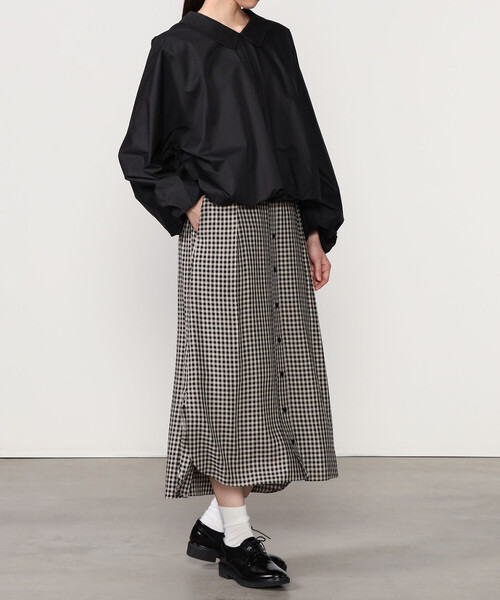 HAVERSACK（ハバーザック）の「HAVERSACK | ラウンドカラー 長袖シャツ WOMEN（シャツ/ブラウス・レディース・ブラック/ホワイト・0）」の16枚目の写真