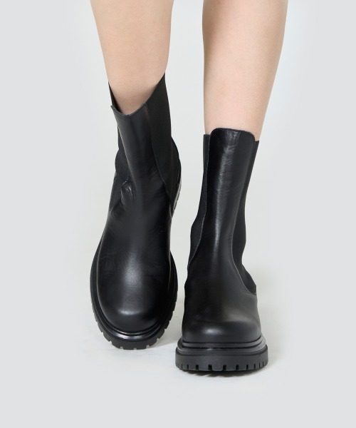 セール】BURGOS サイドゴア ブーツ 4.0cm BLACK（ブーツ）｜PELLICO