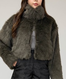 Per sist ence（パーシエンス）の「フェイクファーショート丈ダブルジップジャケット（ブルゾン）」