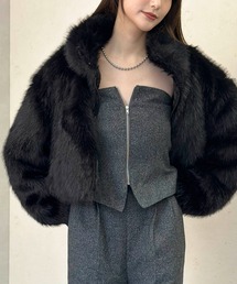 Per sist ence（パーシエンス）の「フェイクファーショート丈ダブルジップジャケット（ブルゾン）」