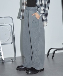 Anchor Smith(アンカー スミス)の【セットアップ対応】ヴィンテージ加工サークルロゴ刺繍  切替ワイドスウェットパンツ(スウェットパンツ)