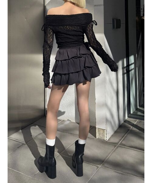 EMODA（エモダ）の「レースオフショルダートップ（Tシャツ/カットソー・レディース・ホワイト/ブラック/ブラウン・FREE）」の8枚目の写真