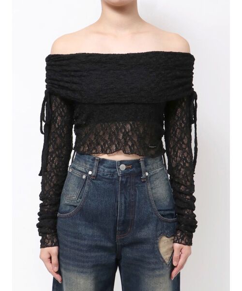 セール】レースオフショルダートップ（Tシャツ/カットソー）｜EMODA