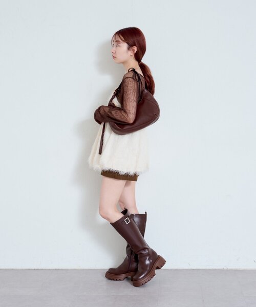 Kastane（カスタネ）の「バルーンシャギービスチェ（キャミソール・レディース・アイボリー/ブラウン・FREE）」の15枚目の写真