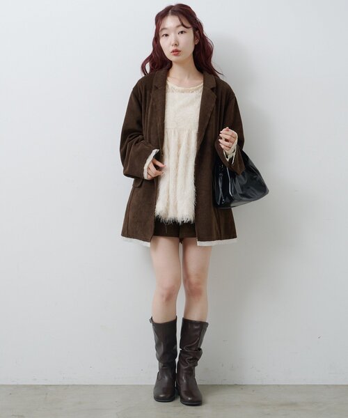 Kastane（カスタネ）の「バルーンシャギービスチェ（キャミソール・レディース・アイボリー/ブラウン・FREE）」の22枚目の写真