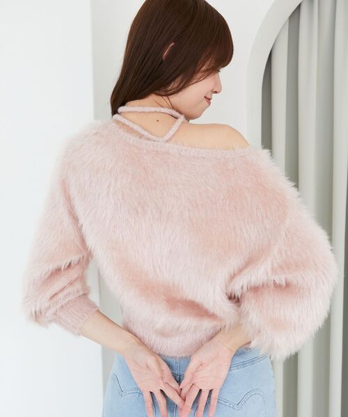 MAJESTIC LEGON（マジェスティックレゴン）の「キラメキチョーカーセットシャギーニット（ニット/セーター・レディース・チャコールグレー/ブラック/ピンク/ブルー/アイボリー/ボルドー・MEDIUM）」の11枚目の写真