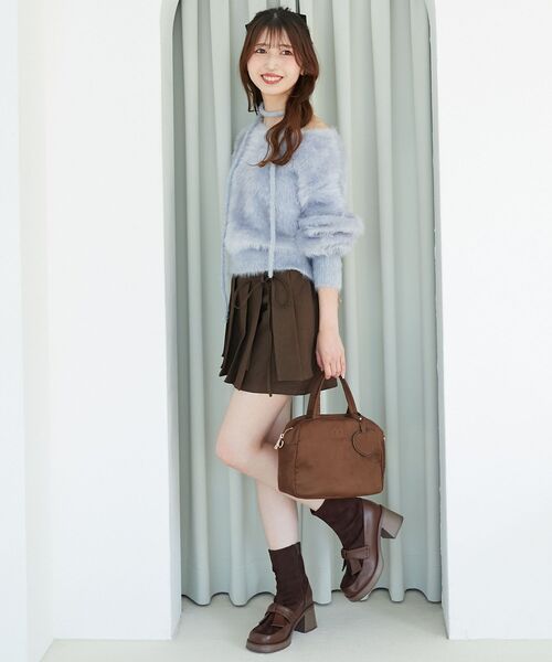 MAJESTIC LEGON（マジェスティックレゴン）の「キラメキチョーカーセットシャギーニット（ニット/セーター・レディース・チャコールグレー/ブラック/ピンク/ブルー/アイボリー/ボルドー・MEDIUM）」の14枚目の写真