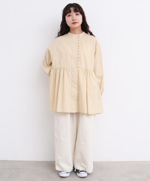 l'atelier du savon（アトリエドサボン）の「_タイプライターころころボタン　ブラウス（シャツ/ブラウス・レディース・イエロー/ブラック/ホワイト/グリーン・FREE）」の21枚目の写真