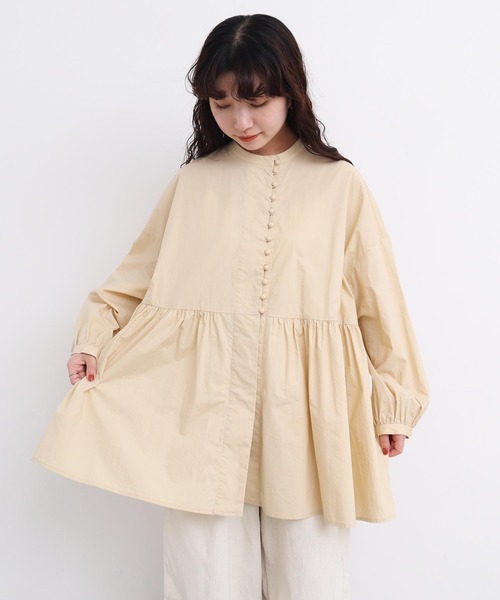 l'atelier du savon（アトリエドサボン）の「_タイプライターころころボタン　ブラウス（シャツ/ブラウス・レディース・イエロー/ブラック/ホワイト/グリーン・FREE）」の5枚目の写真