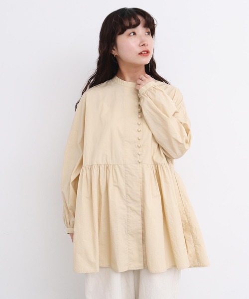 l'atelier du savon（アトリエドサボン）の「_タイプライターころころボタン　ブラウス（シャツ/ブラウス・レディース・イエロー/ブラック/ホワイト/グリーン・FREE）」の6枚目の写真