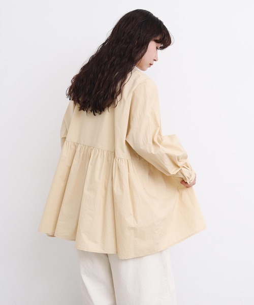 l'atelier du savon（アトリエドサボン）の「_タイプライターころころボタン　ブラウス（シャツ/ブラウス・レディース・イエロー/ブラック/ホワイト/グリーン・FREE）」の7枚目の写真