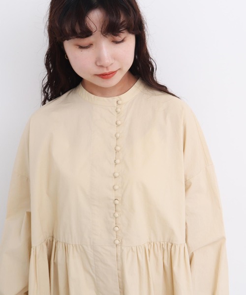 l'atelier du savon（アトリエドサボン）の「_タイプライターころころボタン　ブラウス（シャツ/ブラウス・レディース・イエロー/ブラック/ホワイト/グリーン・FREE）」の8枚目の写真