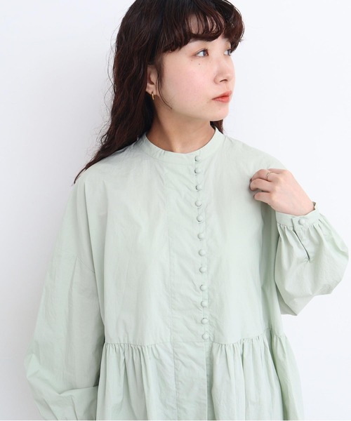 l'atelier du savon（アトリエドサボン）の「_タイプライターころころボタン　ブラウス（シャツ/ブラウス・レディース・イエロー/ブラック/ホワイト/グリーン・FREE）」の9枚目の写真