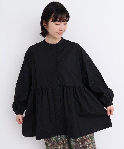 l'atelier du savon（アトリエドサボン）の「_タイプライターころころボタン　ブラウス（シャツ/ブラウス・レディース・イエロー/ブラック/ホワイト/グリーン・FREE）」の13枚目の写真