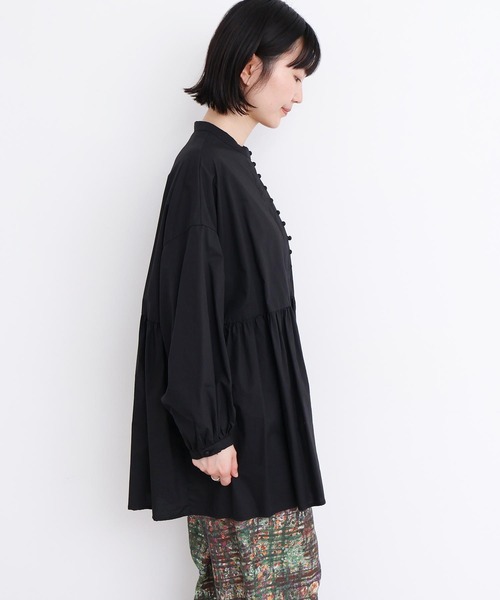 l'atelier du savon（アトリエドサボン）の「_タイプライターころころボタン　ブラウス（シャツ/ブラウス・レディース・イエロー/ブラック/ホワイト/グリーン・FREE）」の15枚目の写真