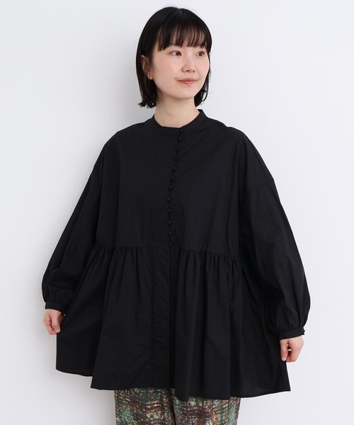 l'atelier du savon（アトリエドサボン）の「_タイプライターころころボタン　ブラウス（シャツ/ブラウス・レディース・イエロー/ブラック/ホワイト/グリーン・FREE）」の16枚目の写真