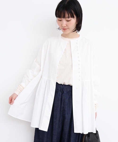 l'atelier du savon（アトリエドサボン）の「_タイプライターころころボタン　ブラウス（シャツ/ブラウス・レディース・イエロー/ブラック/ホワイト/グリーン・FREE）」の17枚目の写真