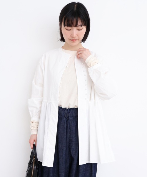 l'atelier du savon（アトリエドサボン）の「_タイプライターころころボタン　ブラウス（シャツ/ブラウス・レディース・イエロー/ブラック/ホワイト/グリーン・FREE）」の18枚目の写真