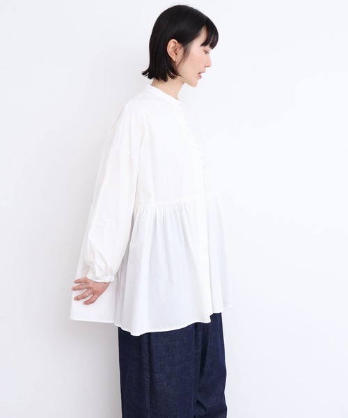 l'atelier du savon（アトリエドサボン）の「_タイプライターころころボタン　ブラウス（シャツ/ブラウス・レディース・イエロー/ブラック/ホワイト/グリーン・FREE）」の20枚目の写真