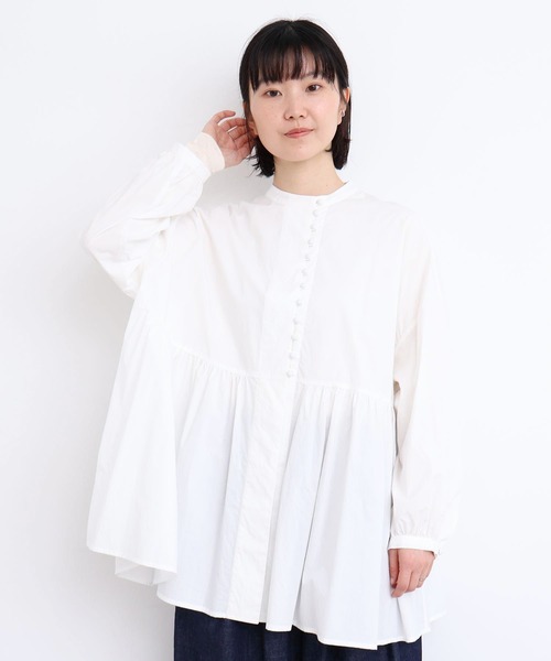 l'atelier du savon（アトリエドサボン）の「_タイプライターころころボタン　ブラウス（シャツ/ブラウス・レディース・イエロー/ブラック/ホワイト/グリーン・FREE）」の19枚目の写真