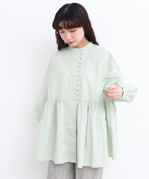 l'atelier du savon（アトリエドサボン）の「_タイプライターころころボタン　ブラウス（シャツ/ブラウス・レディース・イエロー/ブラック/ホワイト/グリーン・FREE）」の12枚目の写真