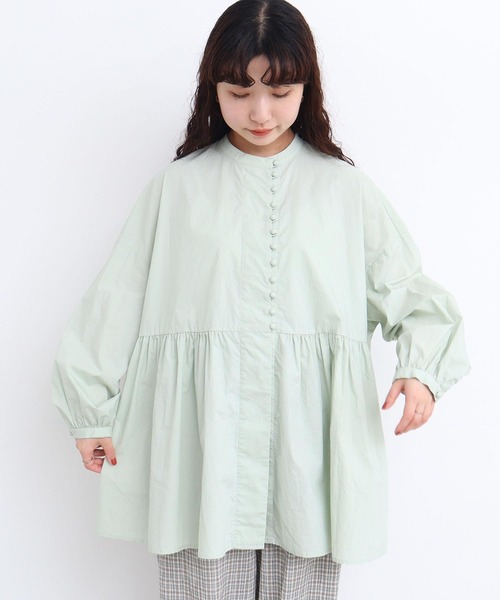 l'atelier du savon（アトリエドサボン）の「_タイプライターころころボタン　ブラウス（シャツ/ブラウス・レディース・イエロー/ブラック/ホワイト/グリーン・FREE）」の10枚目の写真