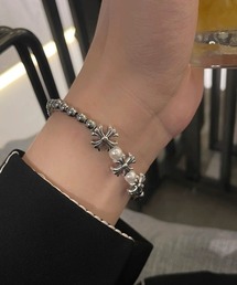 MASHIRO（マシロ）の「【MASHIRO】クロス＆アクリルパールミックスブレスレット ユニセックス（MA/EK430）（ブレスレット）」