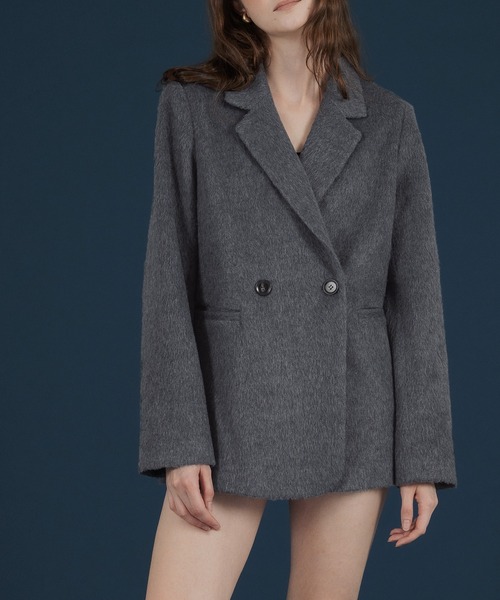 セットアップシャギーテイラードジャケットコート（テーラード