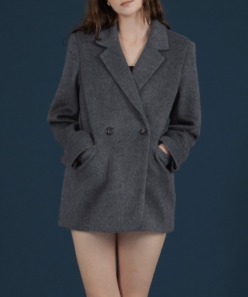 セットアップシャギーテイラードジャケットコート（テーラード