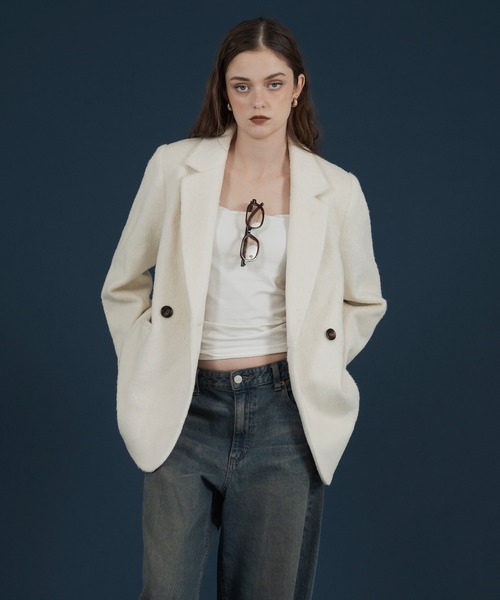 セットアップシャギーテイラードジャケットコート(テーラード セットアップシャギーテイラードジャケットコート(テーラード