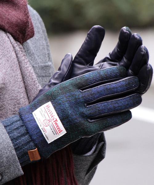HARRIS TWEED(ハリスツイード)の「<INFIELDER DESIGN> HARRIS GLOVE/手袋◆(手袋・メンズ・ブラック/グレー/ネイビー/その他1/その他2/その他3・ONE)」の4枚目の写真