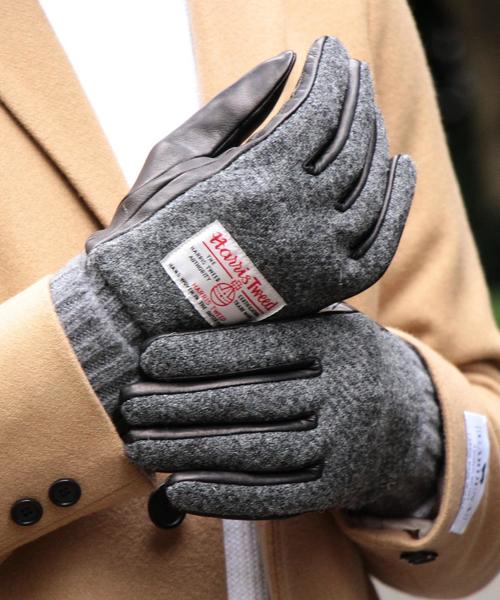 HARRIS TWEED(ハリスツイード)の「<INFIELDER DESIGN> HARRIS GLOVE/手袋◆(手袋・メンズ・ブラック/グレー/ネイビー/その他1/その他2/その他3・ONE)」の2枚目の写真