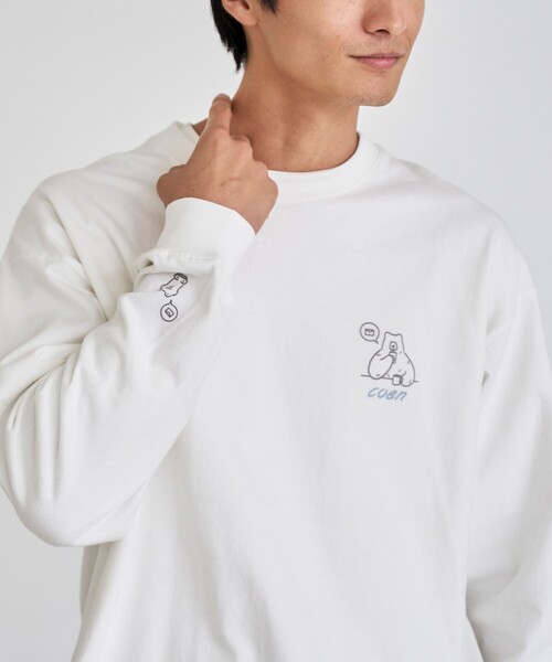 coen（コーエン）の「RYO KANEYASU × コーエン　アニマルプリントロンT（Tシャツ/カットソー・メンズ・ベージュ/ダークグレー/ライトブルー/ホワイト・XL/S/L/M）」の5枚目の写真