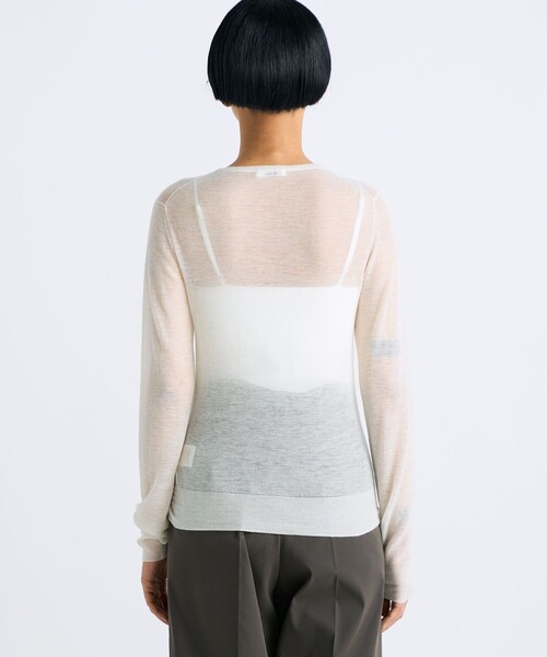 EDITION（エディション）の「カシミヤ シアー カーディガン（カーディガン/ボレロ・レディース・ブラック/ホワイト・FREE）」の6枚目の写真