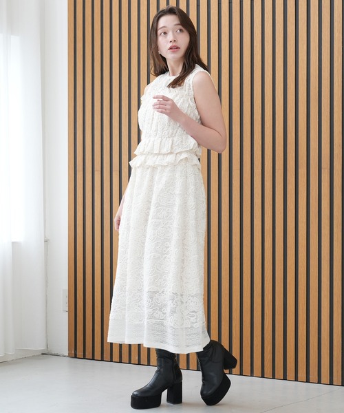 ASTORIA ODIER(アストリアオディール)の「ルーセントレースワンピース(ワンピース・レディース・ブラック/アイボリー・MEDIUM)」の3枚目の写真