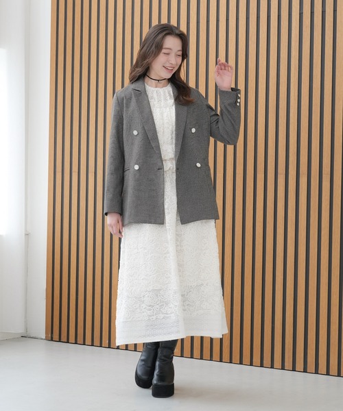 ASTORIA ODIER(アストリアオディール)の「ルーセントレースワンピース(ワンピース・レディース・ブラック/アイボリー・MEDIUM)」の22枚目の写真