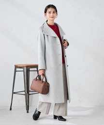 a.v.v（アーヴェヴェ）の「【2WAY】折り返しラペルロングコート（ステンカラーコート）」