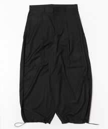 Chikashitsu + | 【Chikashitsu＋】draw cord stripe wide slacks / 【チカシツプラス】ドローコードストライプワイドスラックス(スラックス)
